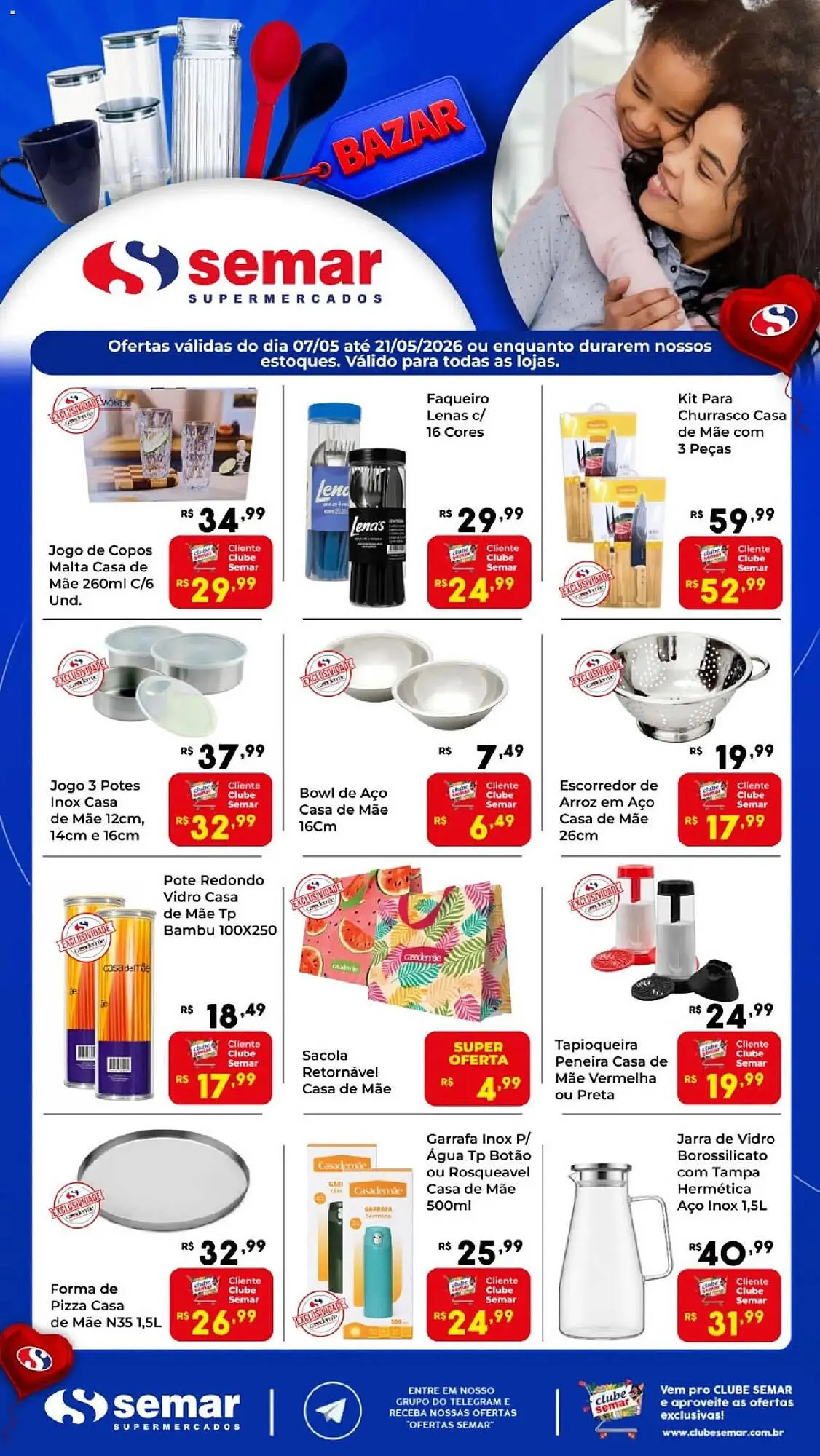 Encarte de Folheto Semar Supermercado 7 de maio até 21 de maio 2026 - Pagina 1