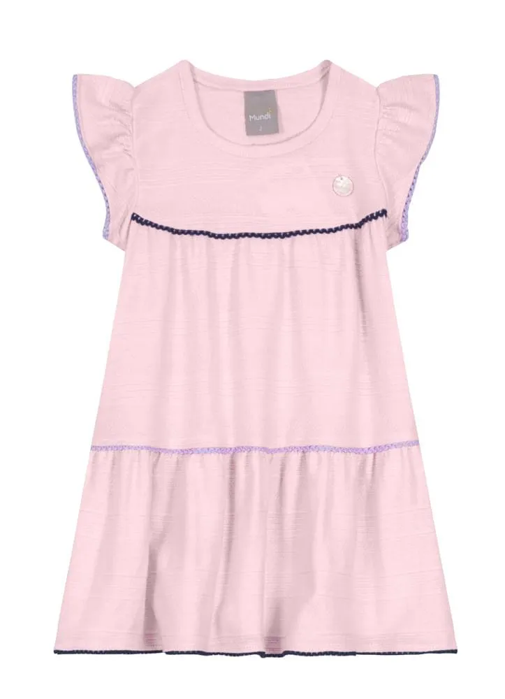Vestido infantil em malha stripe Mundi