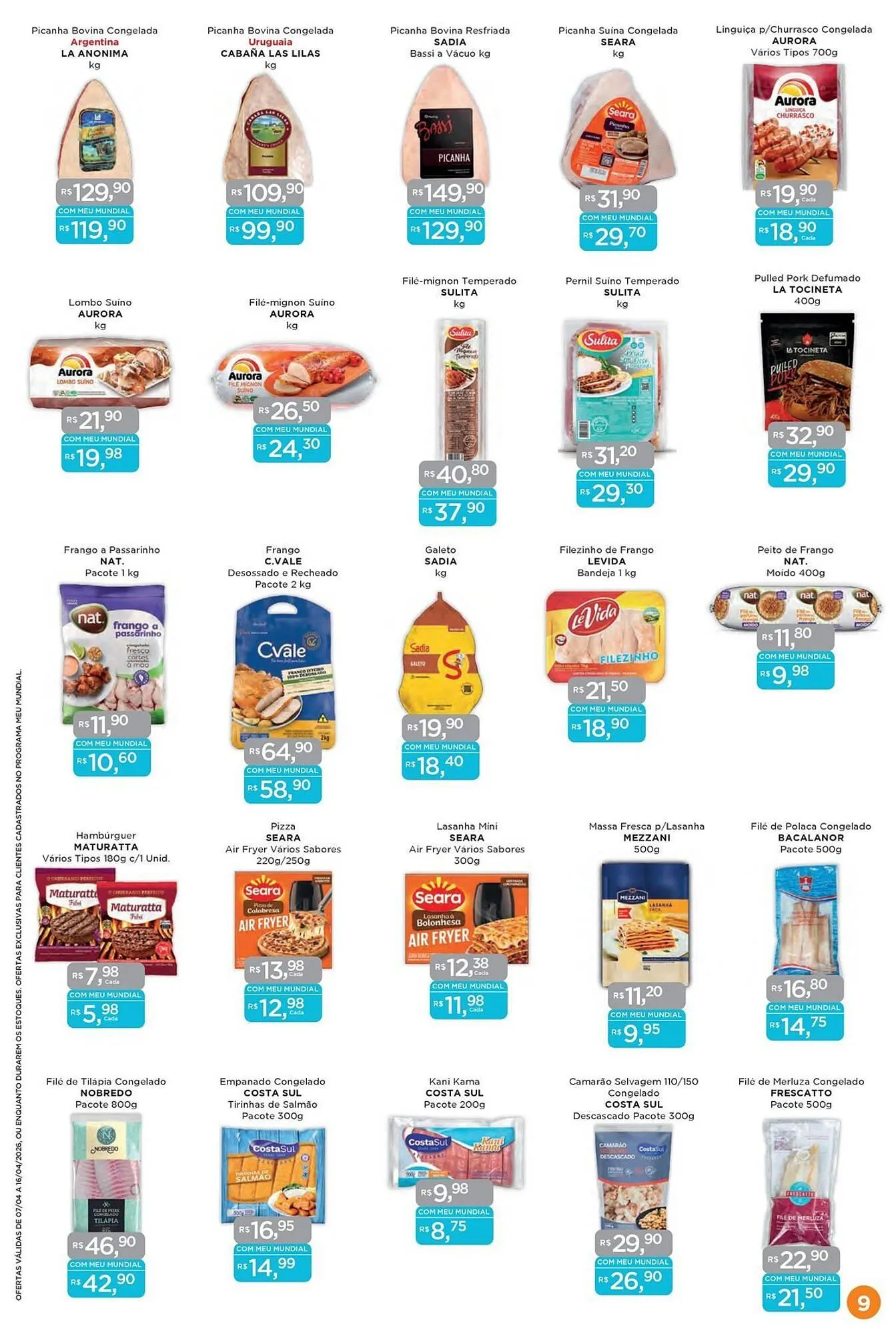 Encarte de Encarte Supermercados Mundial 7 de abril até 16 de abril 2026 - Pagina 9