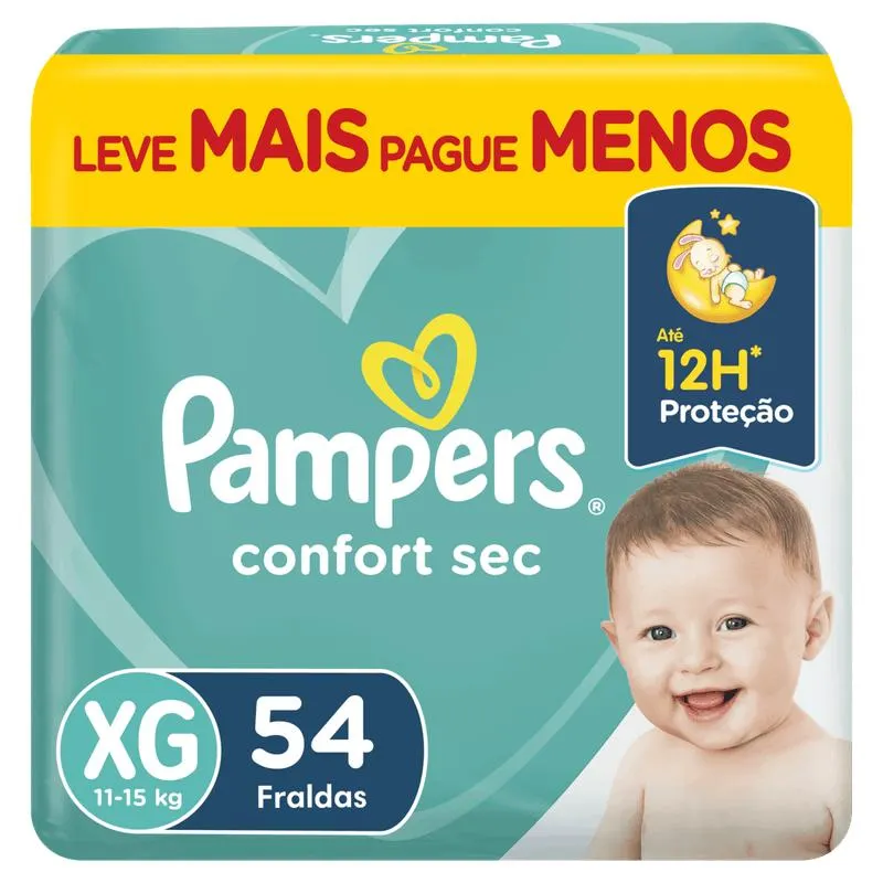 Fralda Pampers Confort Sec XG - 54 unidades
