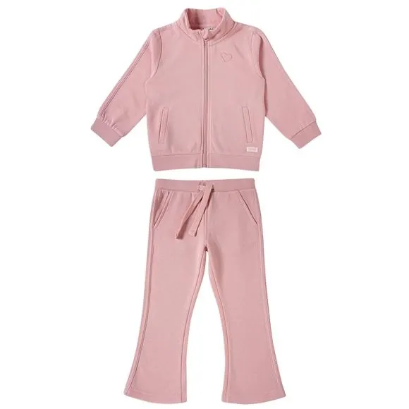 Conjunto comprido rosa claro moletom toddler tip top