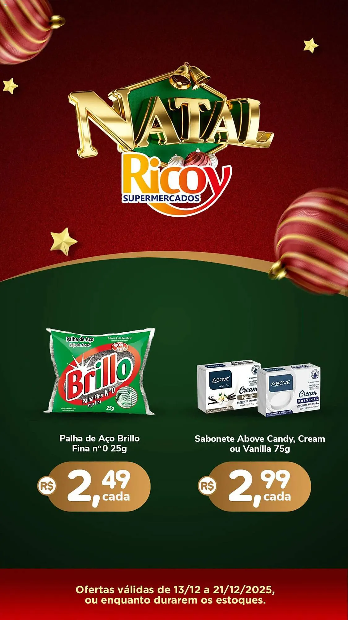 Encarte de Catálogo Ricoy Supermercados 13 de dezembro até 21 de dezembro 2025 - Pagina 1