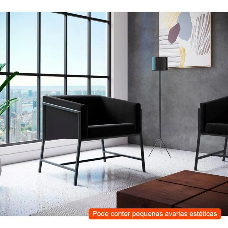 [OUTLET] Poltrona Truman Suede Preto