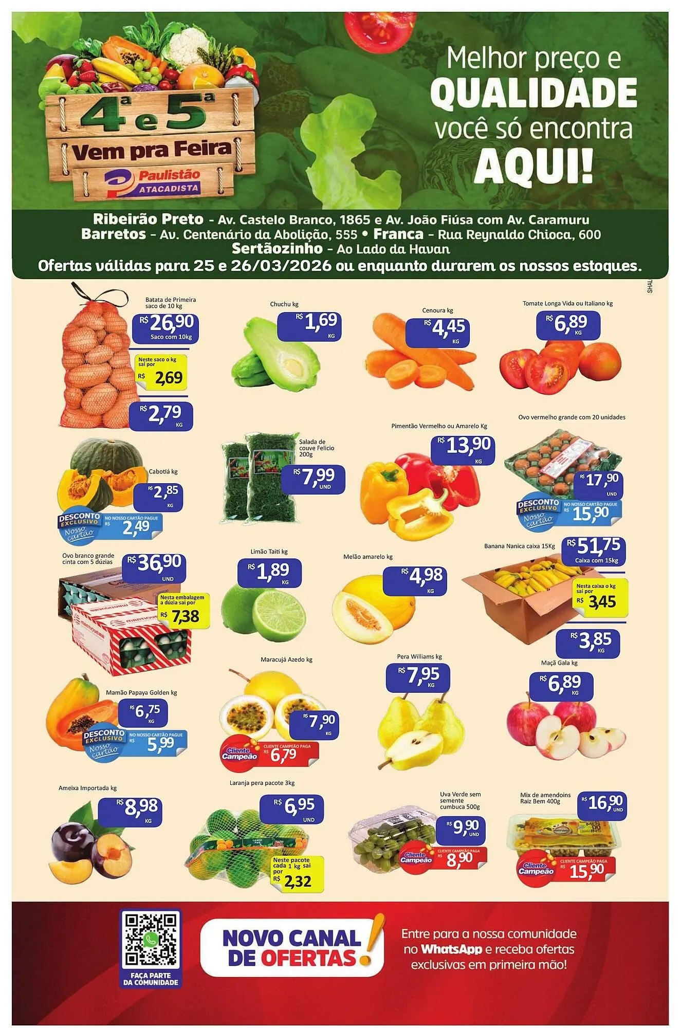 Encarte de Catálogo Paulistão Supermercados 25 de março até 26 de março 2026 - Pagina 1