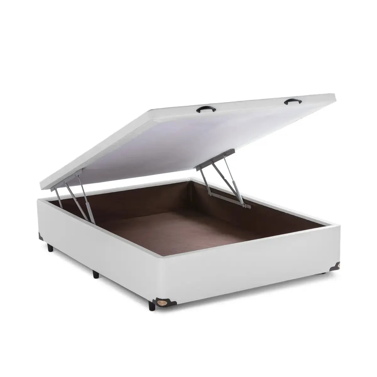 BASE CAMA BOX COM BAÚ ABERTURA FRONTAL KORANO BRANCO