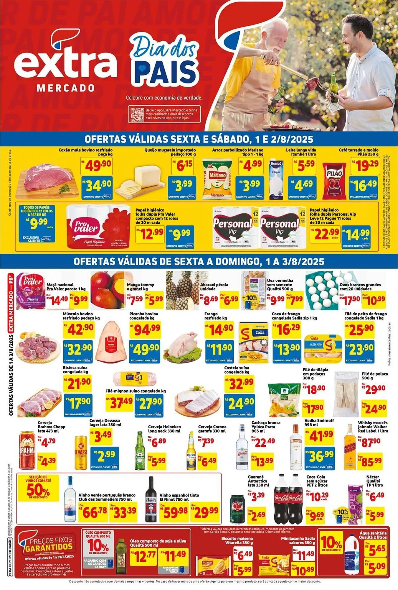 Encarte de Catálogo Mercado Extra 1 de agosto até 3 de agosto 2025 - Pagina 1