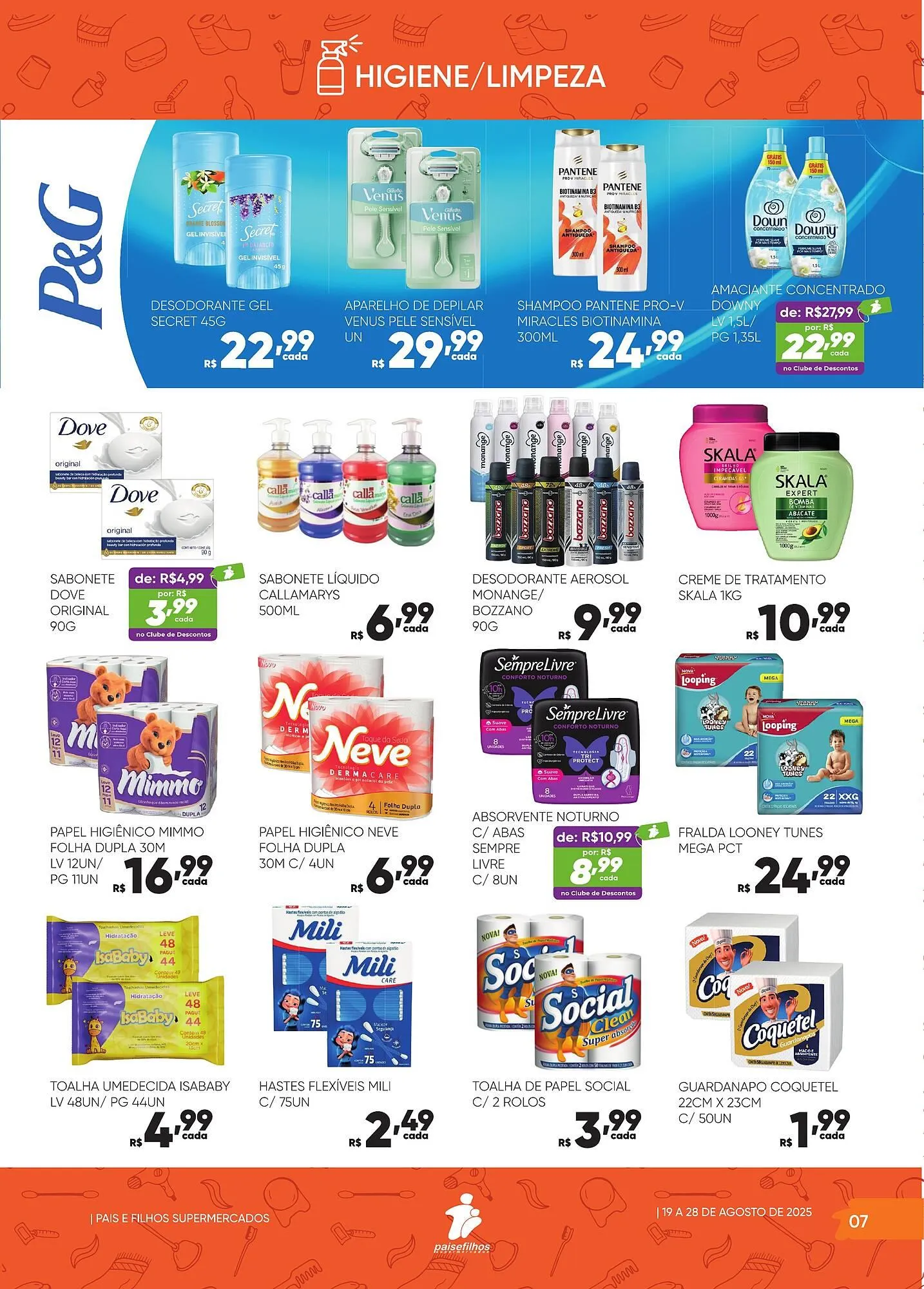 Encarte de Catálogo Pais e Filhos Supermercados 19 de agosto até 28 de agosto 2025 - Pagina 7
