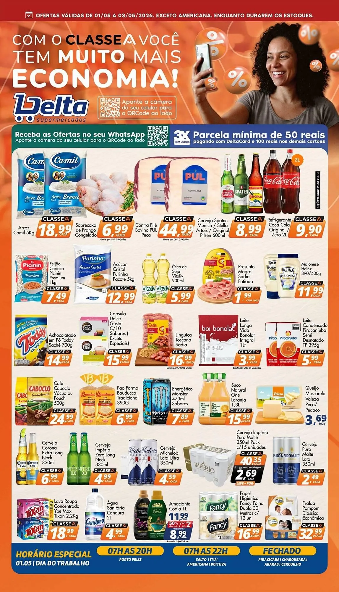 Encarte de Catálogo Delta Supermercados 1 de maio até 3 de maio 2026 - Pagina 1