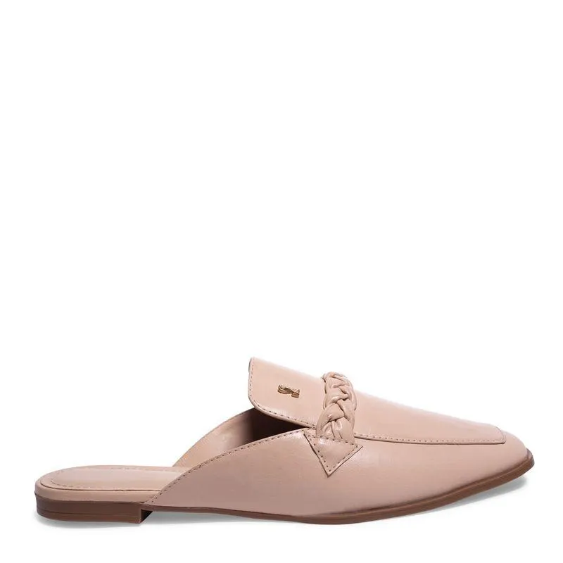 Sapato Mule Bege Couro Trançado