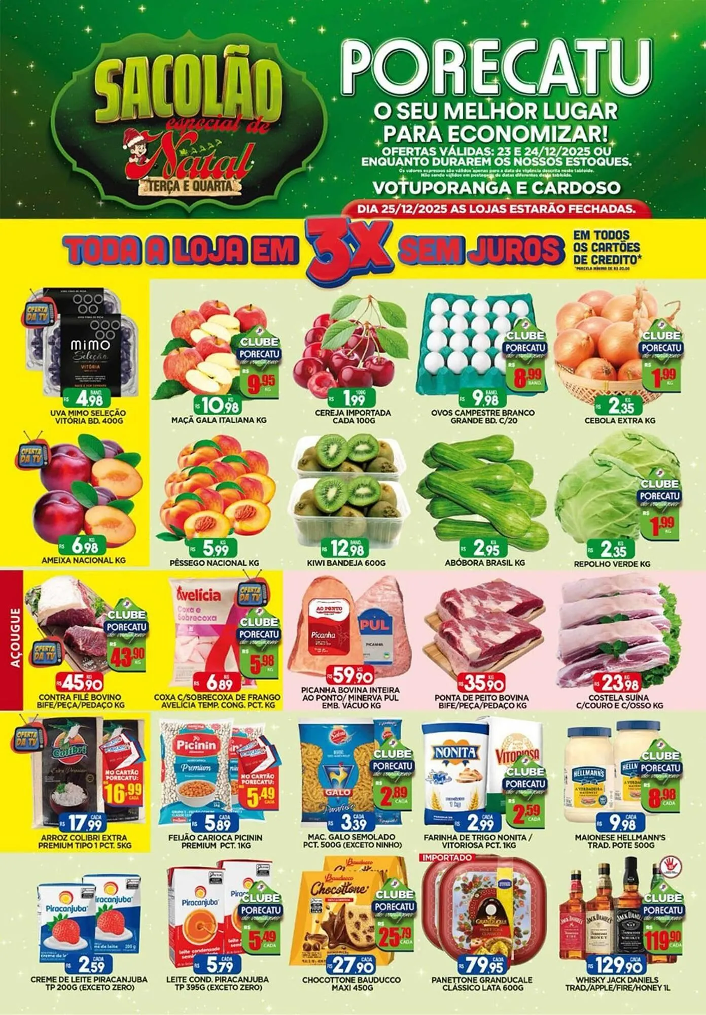 Encarte de Catálogo Supermercado Porecatu 23 de dezembro até 24 de dezembro 2025 - Pagina 1
