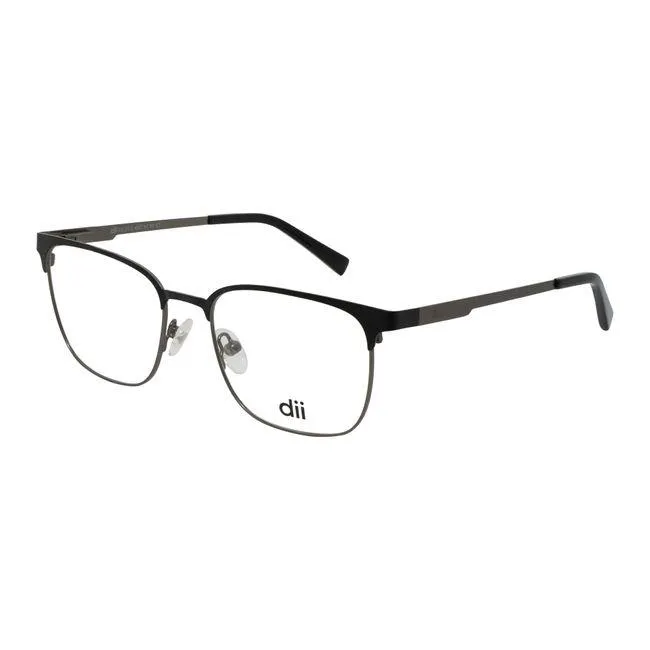 Armação de Óculos de Grau Masculino Dii Collection 4067 Quadrado Cor Preto com Gun Metal