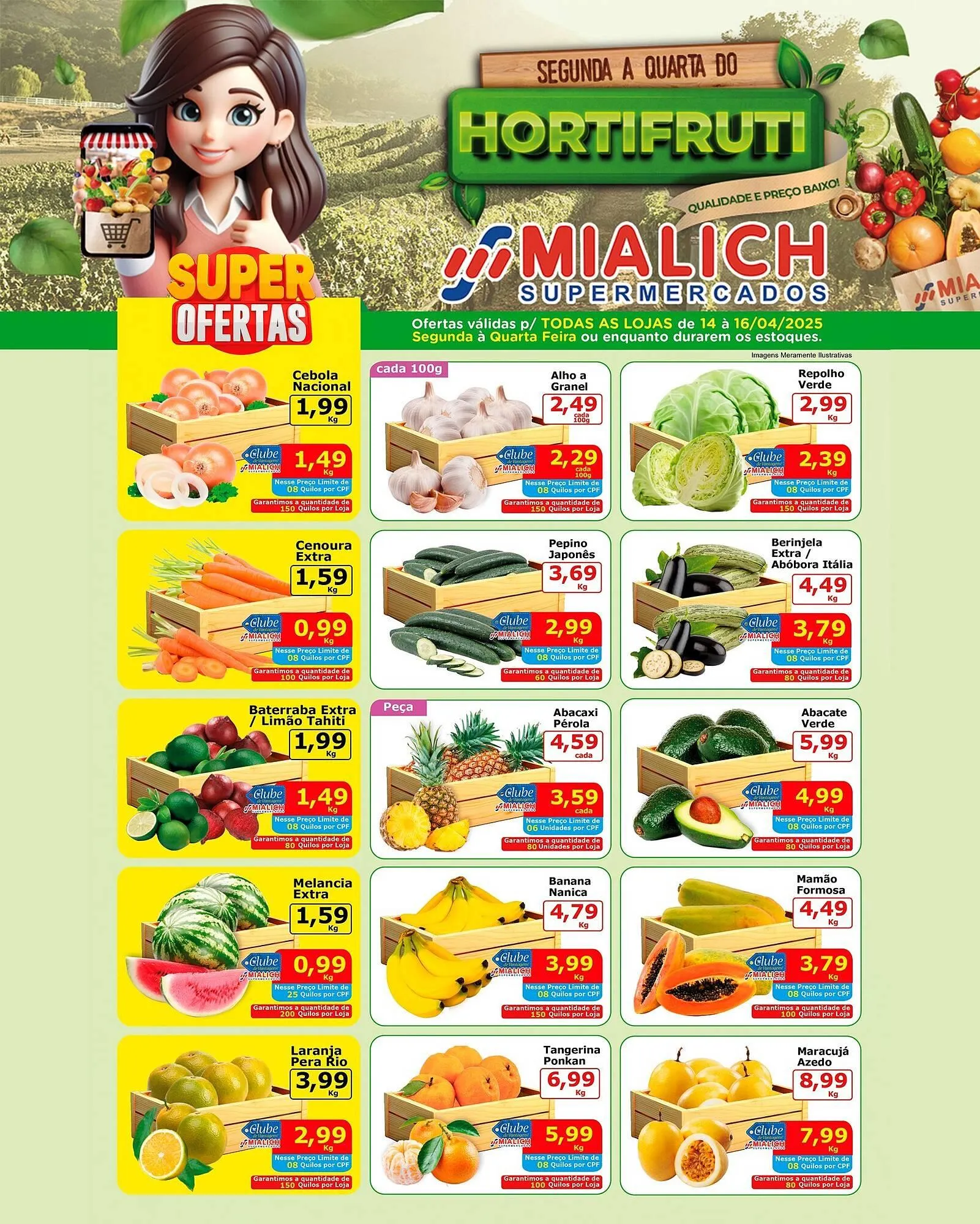 Encarte de Catálogo Mialich Supermercados 14 de abril até 16 de abril 2025 - Pagina 1