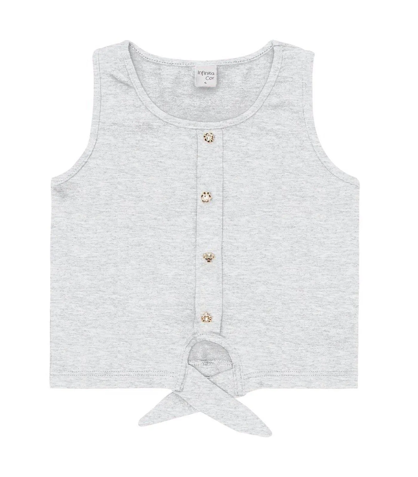 Blusa Infantil Feminina Amarração Infinita Cor Cinza