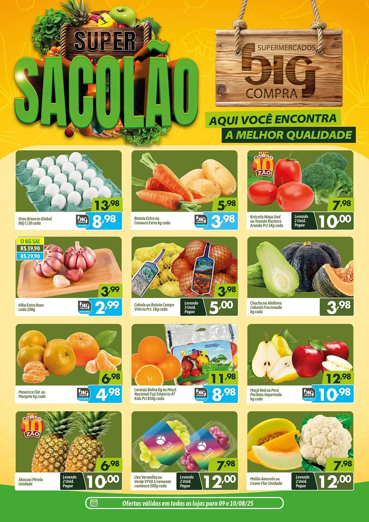 Encarte de Catálogo Supermercados Big Compra 9 de agosto até 10 de agosto 2025 - Pagina 1