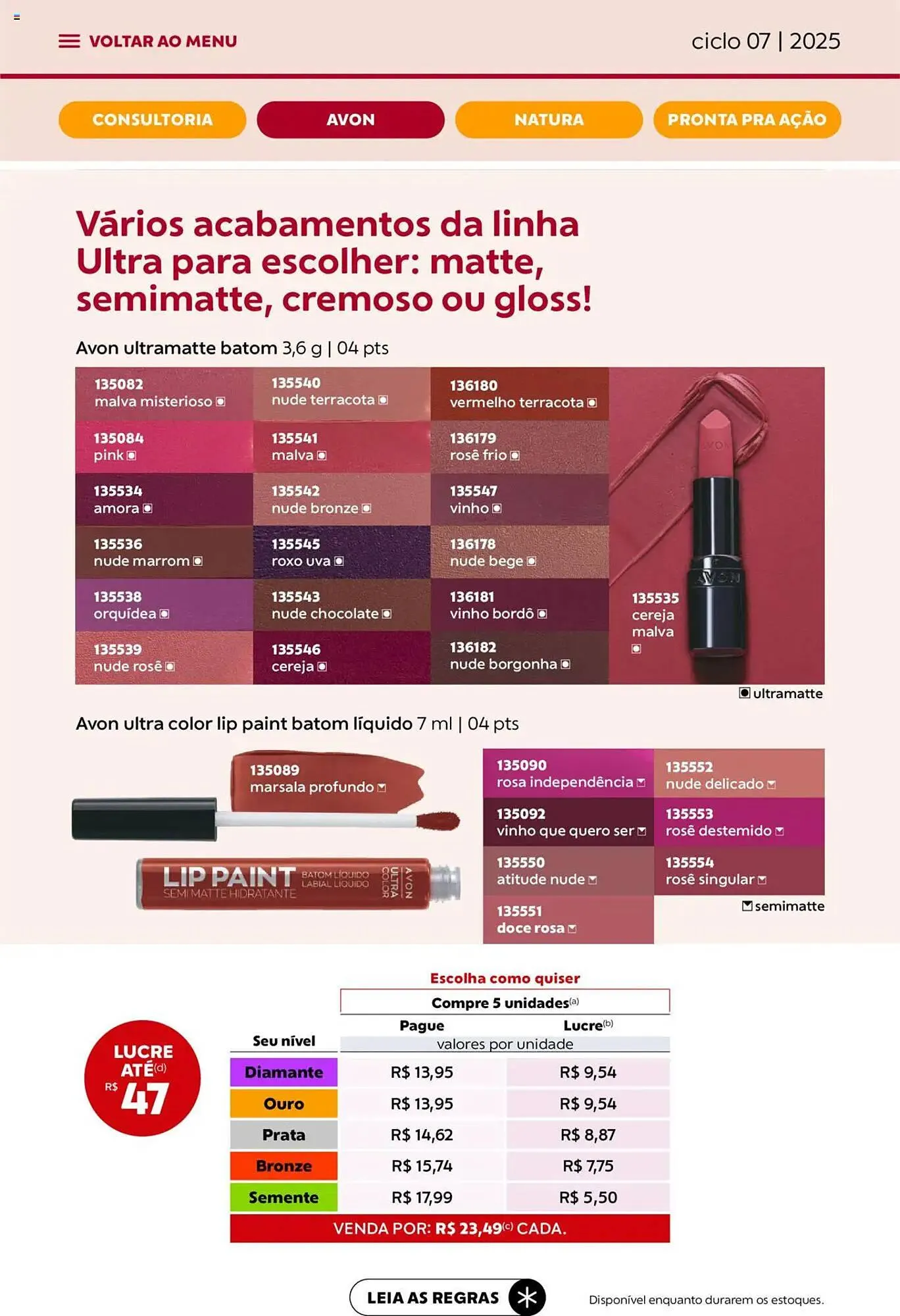 Encarte de Catálogo Avon 3 de abril até 1 de maio 2025 - Pagina 22