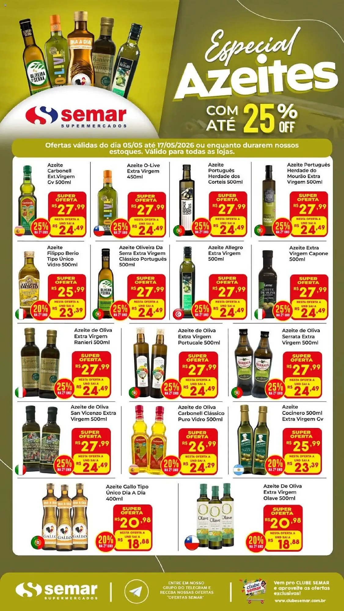 Encarte de Folheto Semar Supermercado 5 de maio até 18 de maio 2026 - Pagina 1