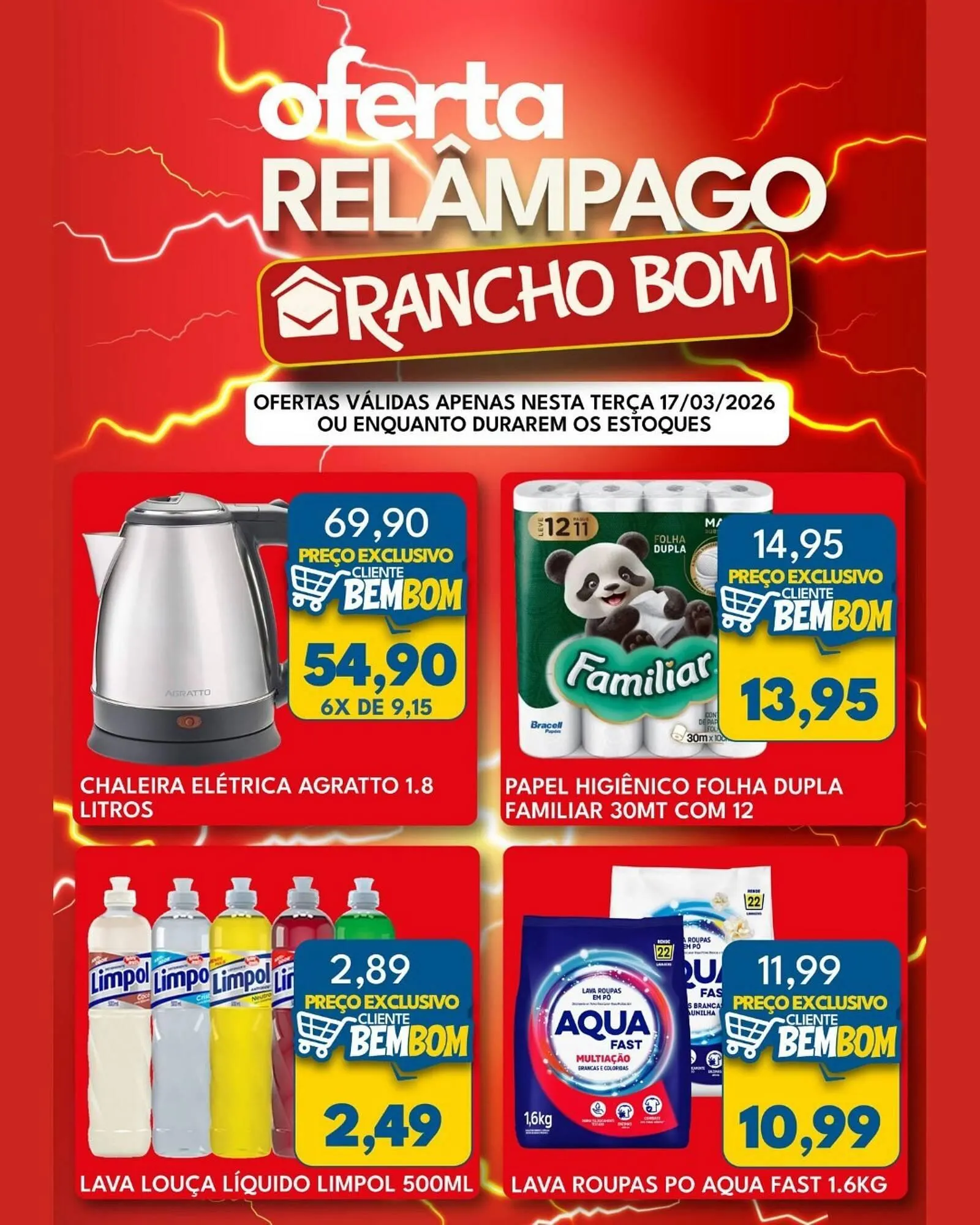 Encarte de Catálogo Rancho Bom Supermercados 17 de março até 17 de março 2026 - Pagina 1