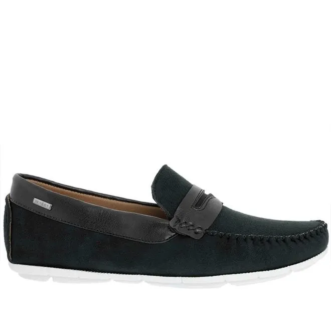 Mocassim Woche Recortes Camurça Preto