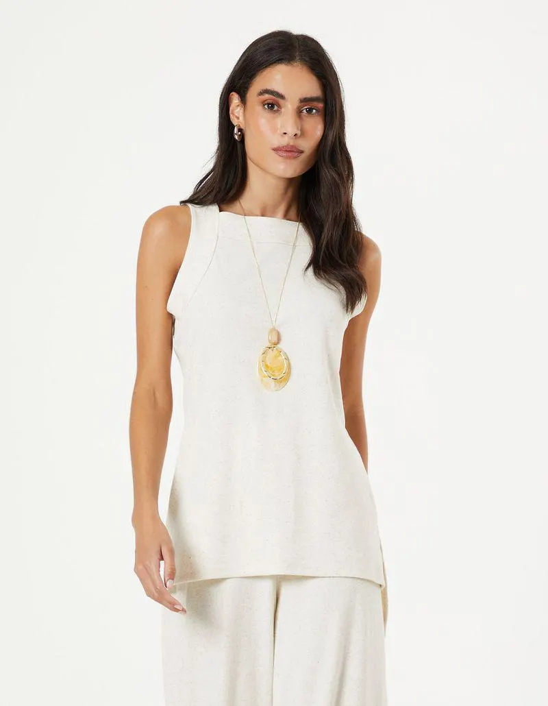 Regata Alca Larga Rib Linho - Linen