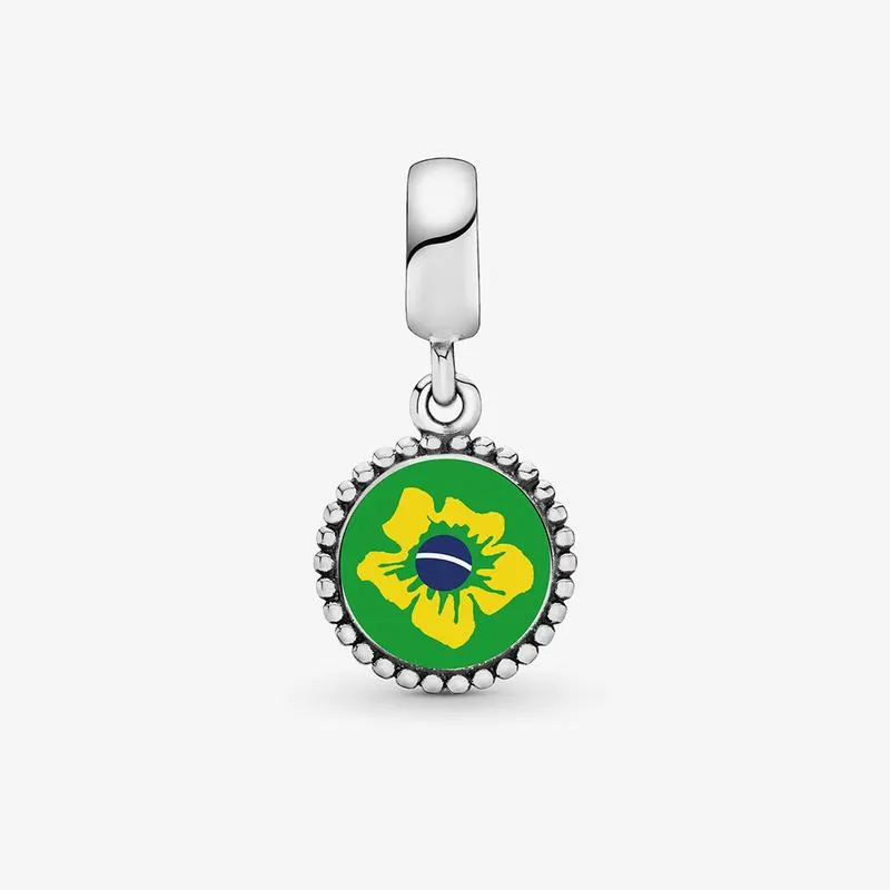 Charm Prata Pendente Flor de Ipê - Coleção Brasil