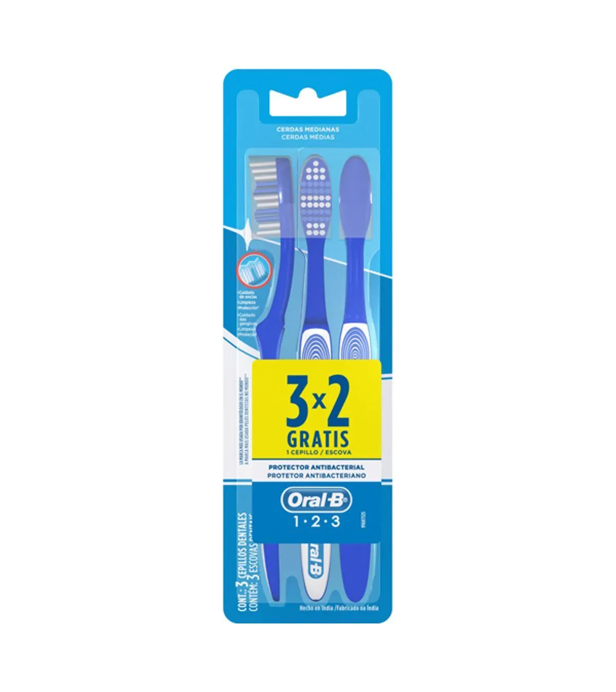 Escova Dental Oral-b 1.2.3 Com 3 Clean