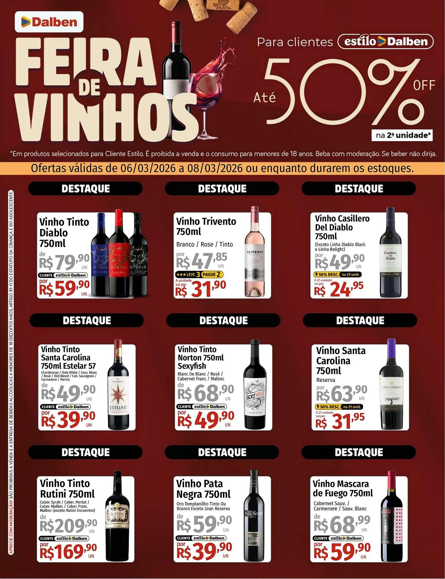 Encarte de Catálogo Supermercado Dalben 6 de março até 8 de março 2026 - Pagina 1