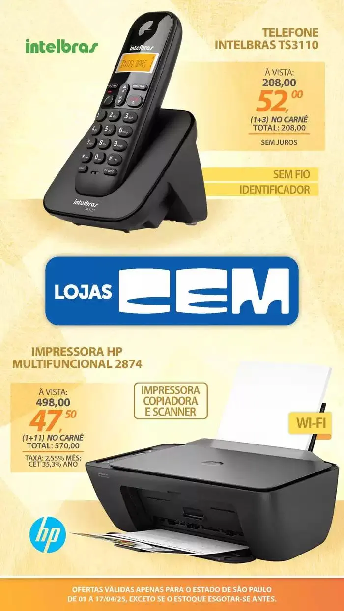 Encarte de Encarte Lojas Cem 3 de abril até 17 de abril 2025 - Pagina 13