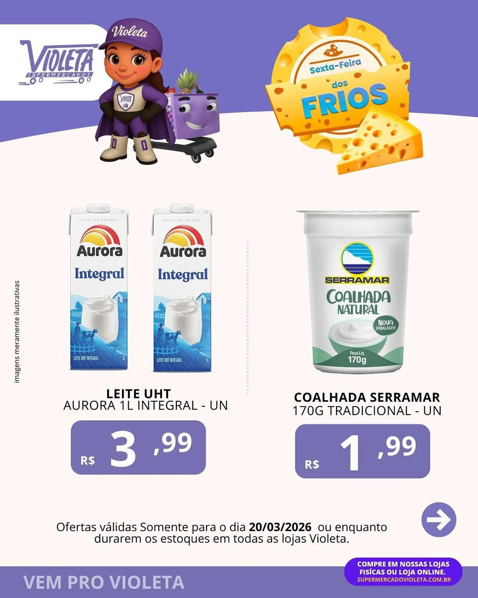 Encarte de Catálogo Violeta Supermercados 20 de março até 20 de março 2026 - Pagina 1