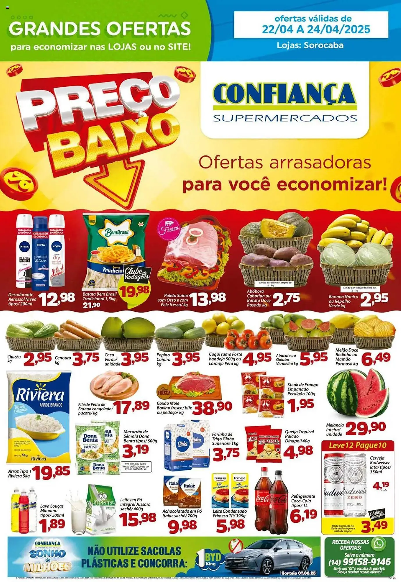 Encarte de Catálogo Confiança Supermercados 22 de abril até 24 de abril 2025 - Pagina 1