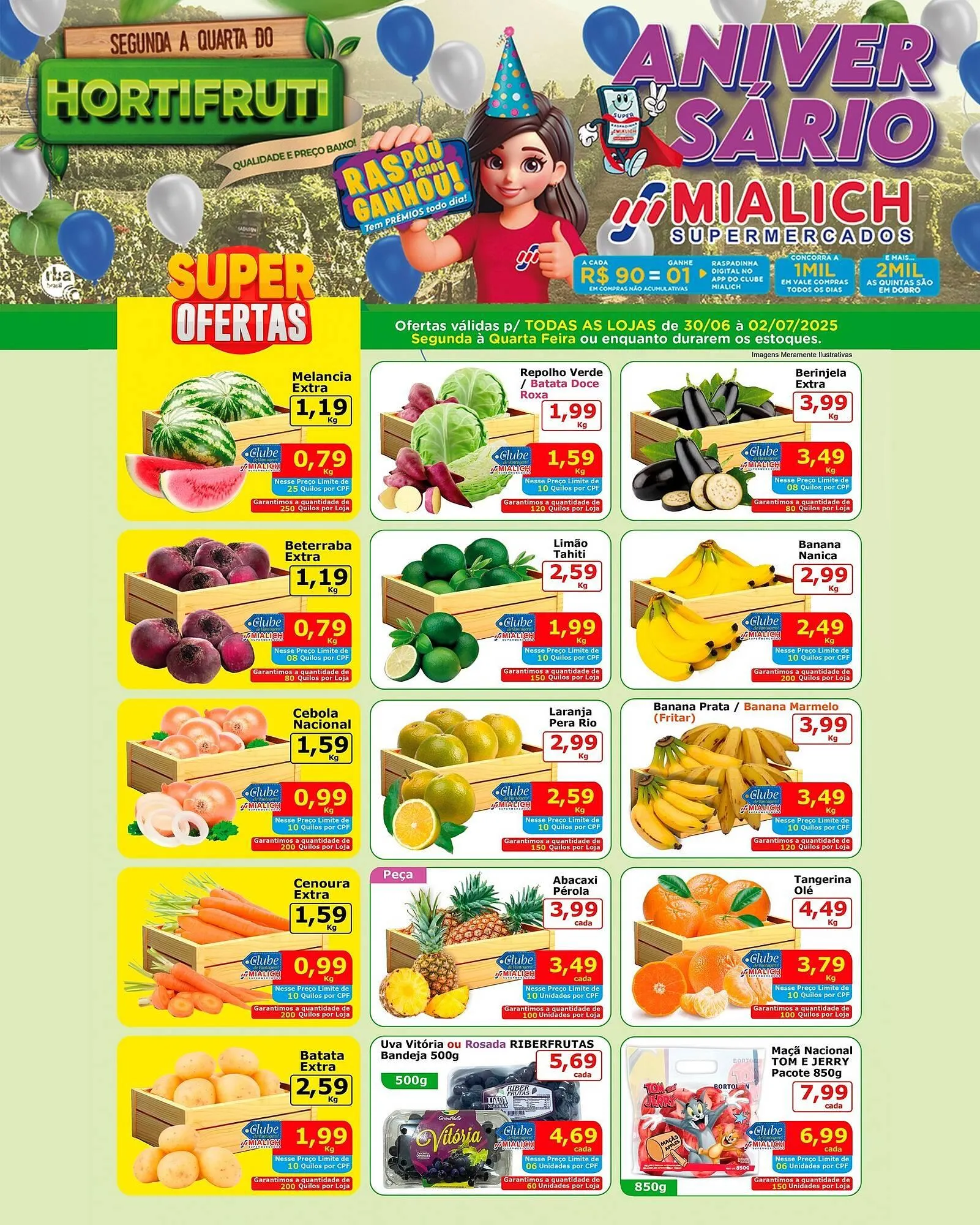 Encarte de Catálogo Mialich Supermercados 30 de junho até 2 de julho 2025 - Pagina 1