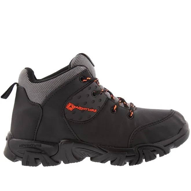 Bota Trekking Infantil Vertus Recortes Texturizado Preto