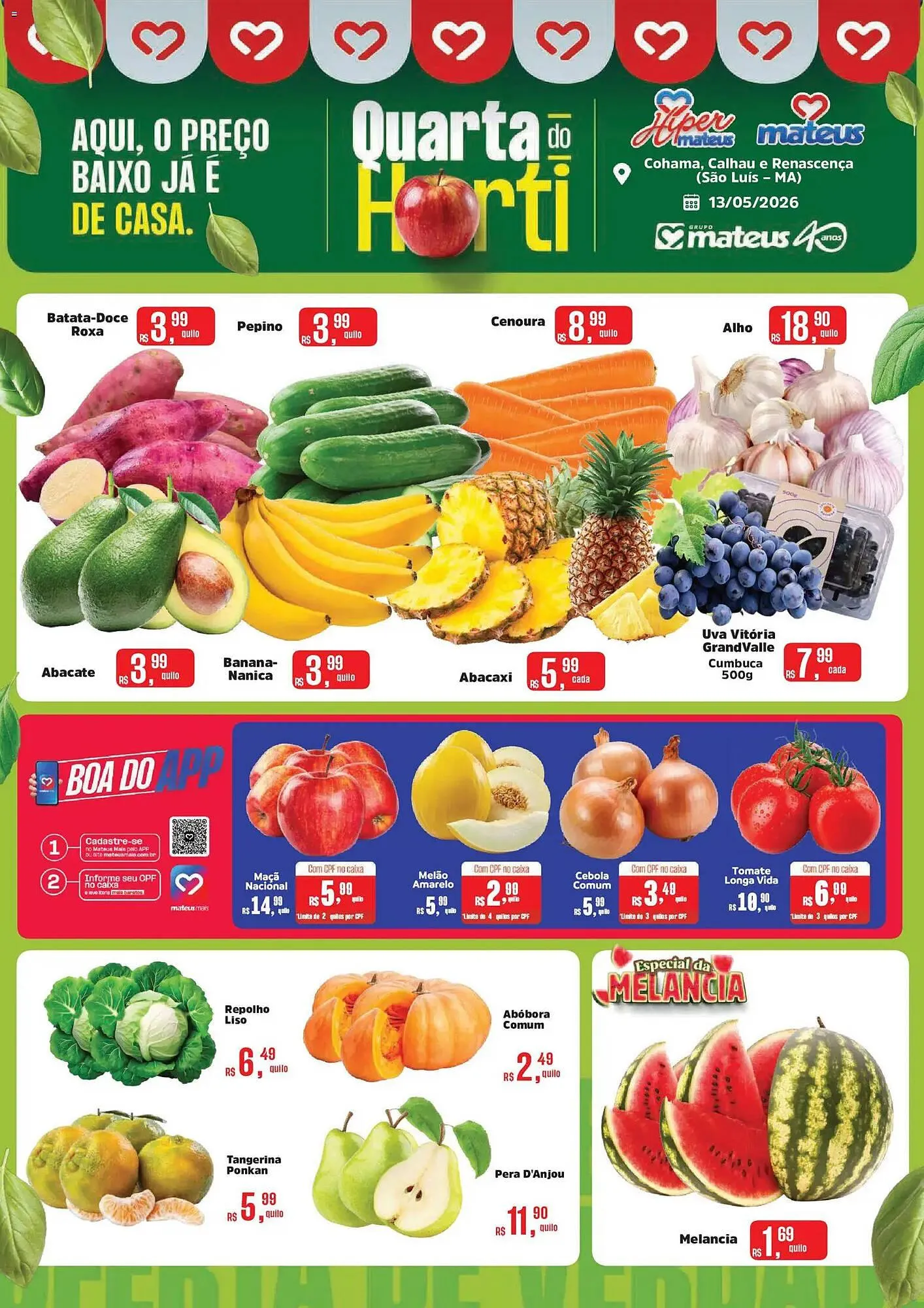 Encarte de Catálogo Supermercados Mateus 13 de maio até 14 de maio 2026 - Pagina 1