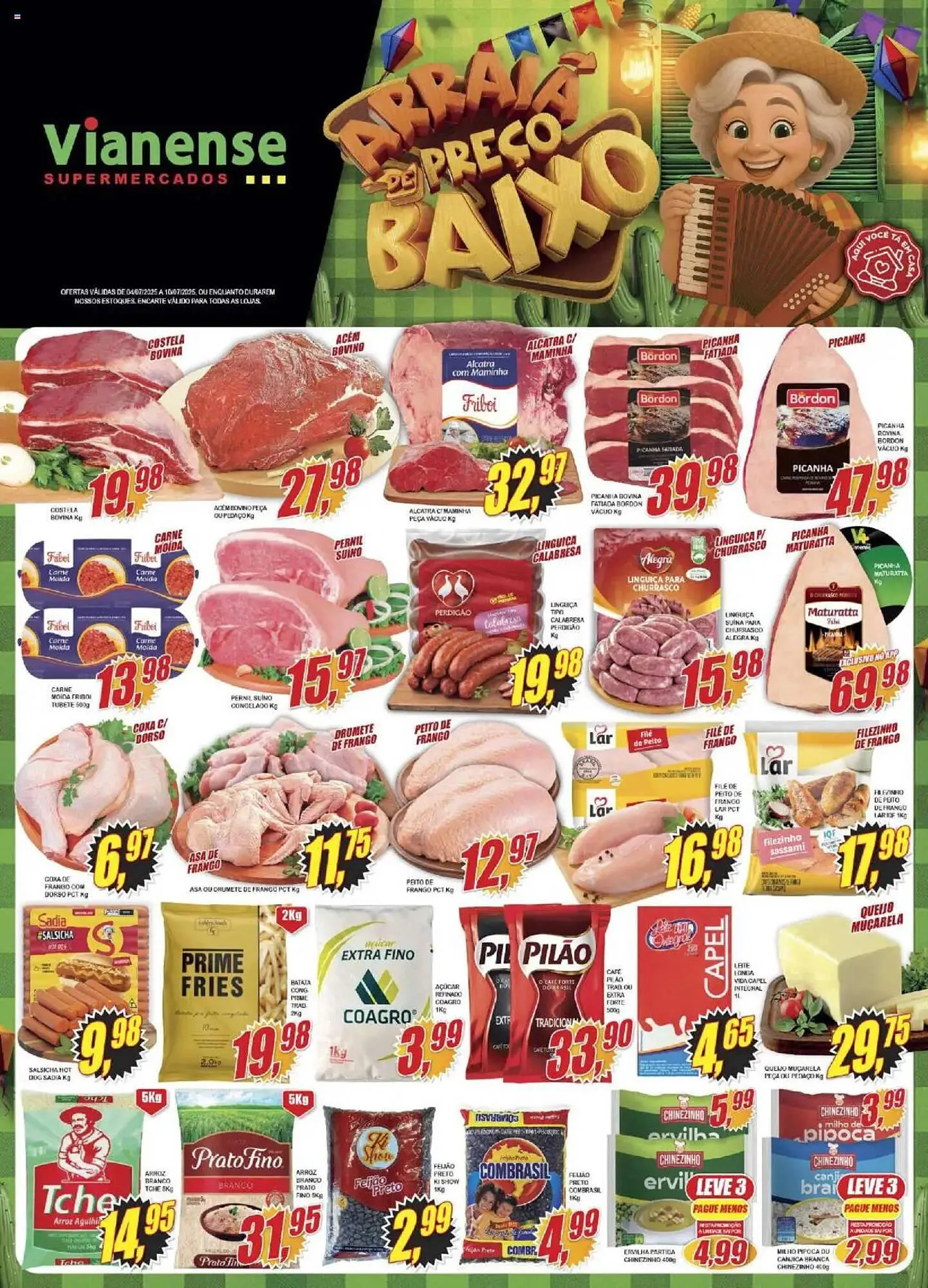 Encarte de Catálogo Vianense Supermercados 4 de julho até 12 de julho 2025 - Pagina 1
