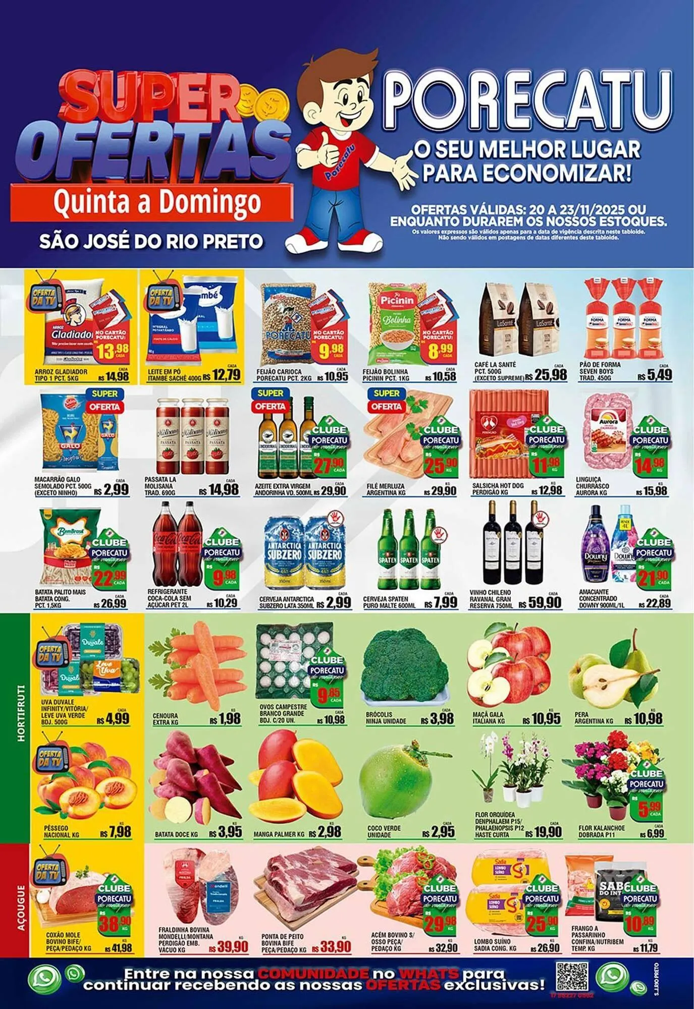 Encarte de Catálogo Supermercado Porecatu 20 de novembro até 23 de novembro 2025 - Pagina 1