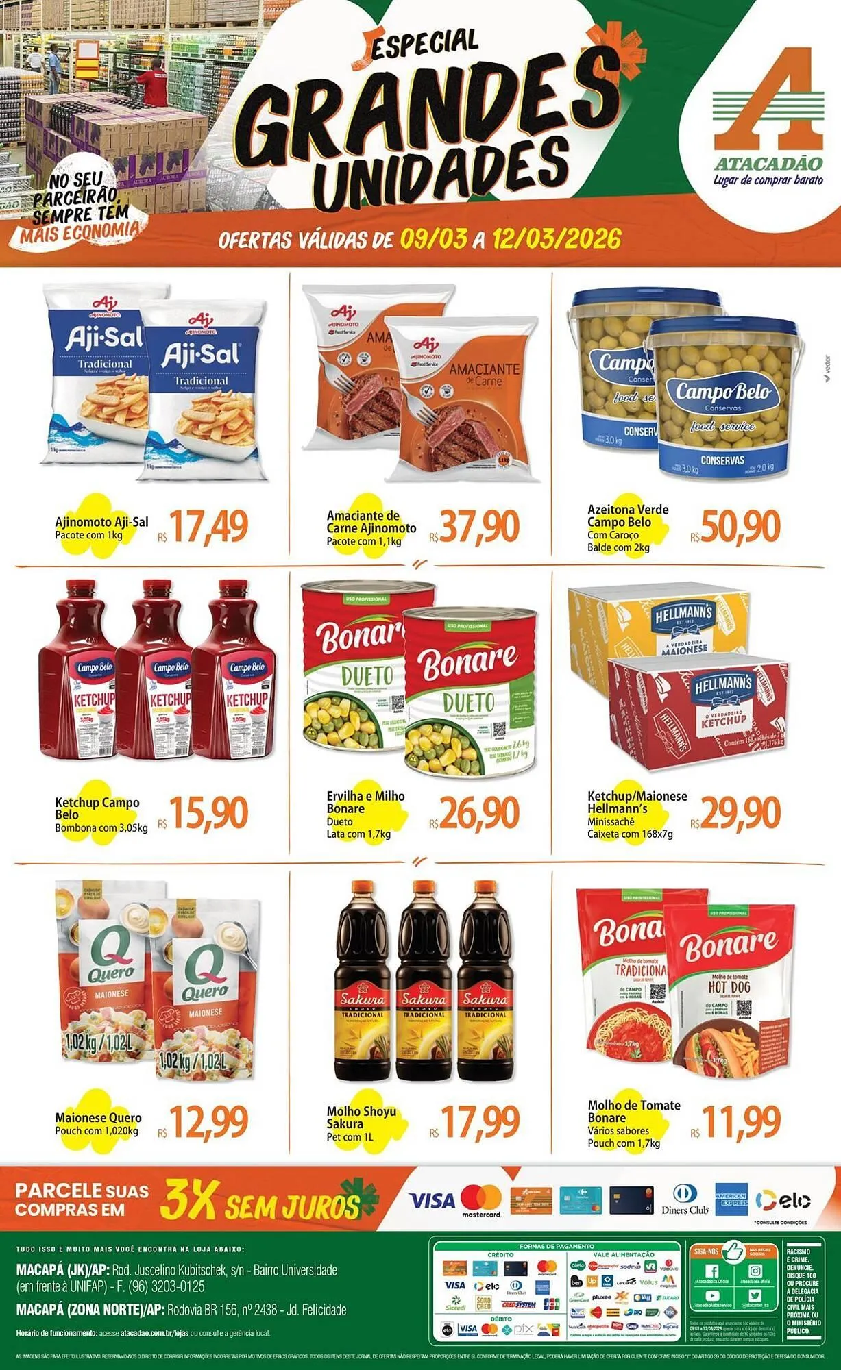 Encarte de Folheto Atacadão 9 de março até 12 de março 2026 - Pagina 1