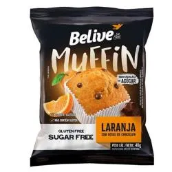 Bolo Belive Be Free Muffin Laranja E Chocolate Sem Acucar E Gluten 40gr