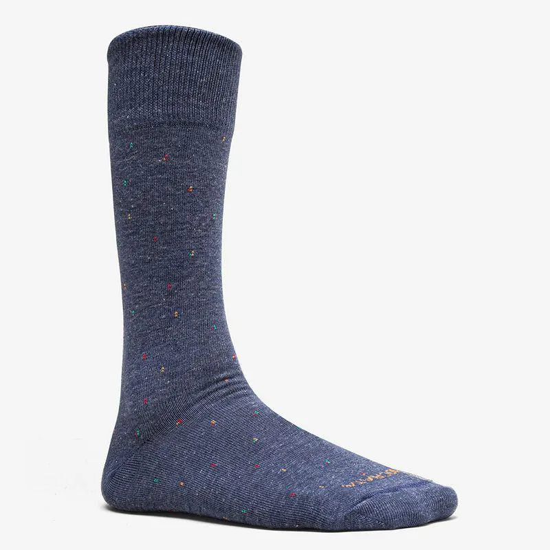 Meia Am Mescla Jeans Com Poá Colorido 39/43