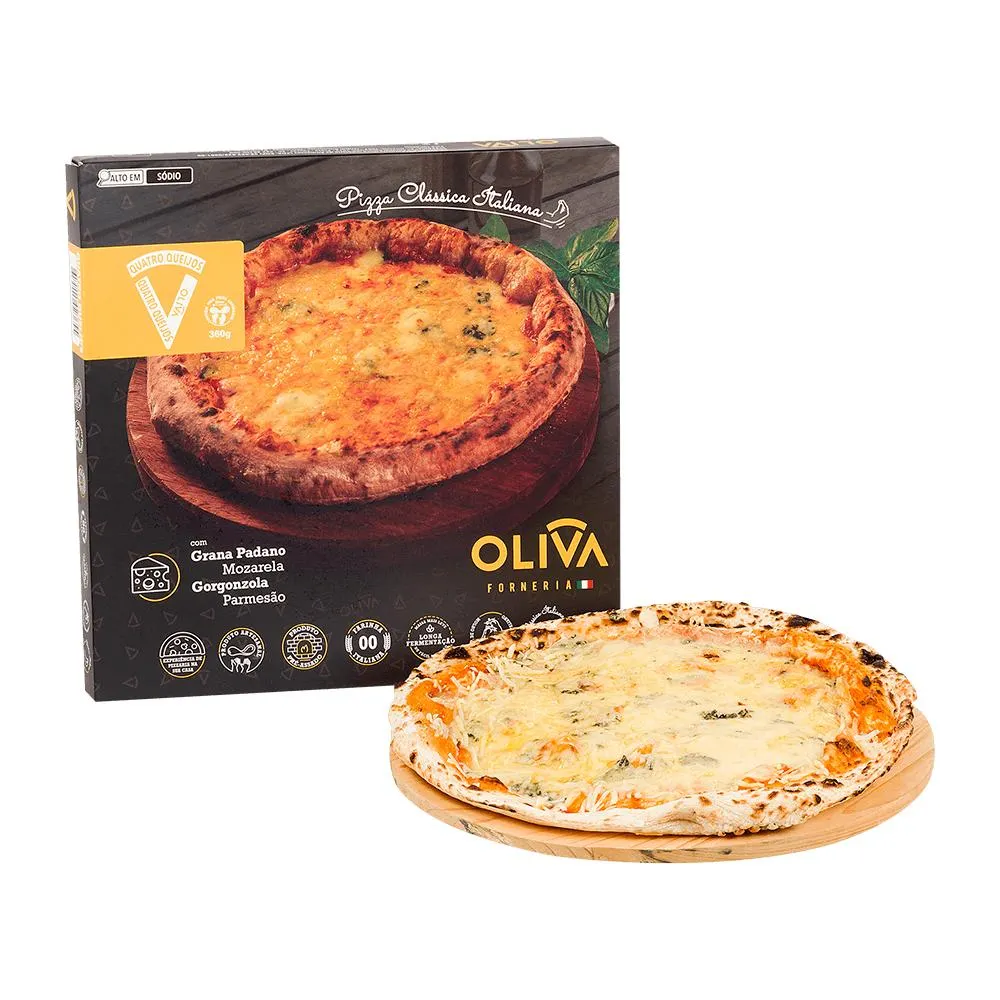 Pizza Congelada Quatro Queijos Oliva 360 G | Oba Hortifruti