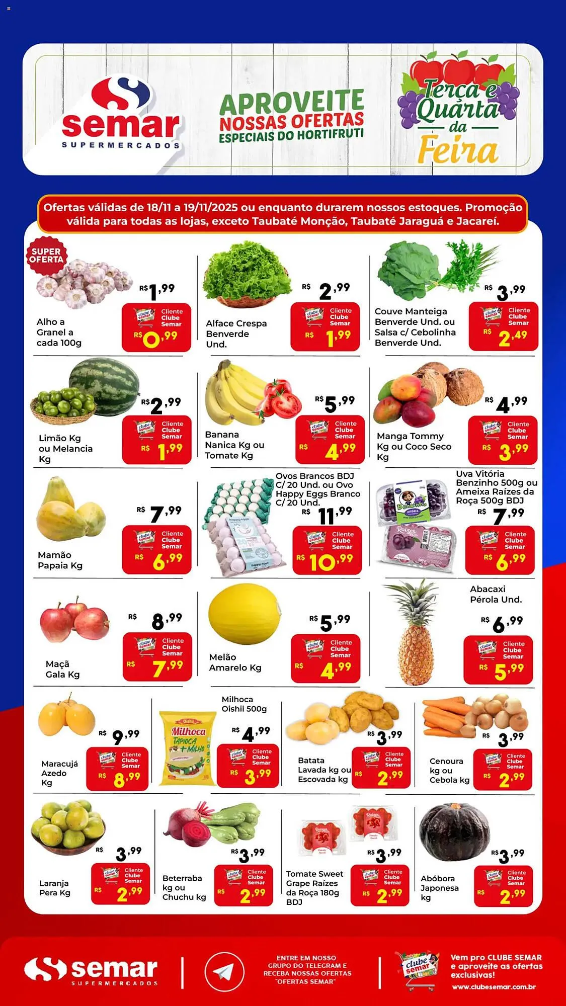 Encarte de Folheto Semar Supermercado 18 de novembro até 19 de novembro 2025 - Pagina 1