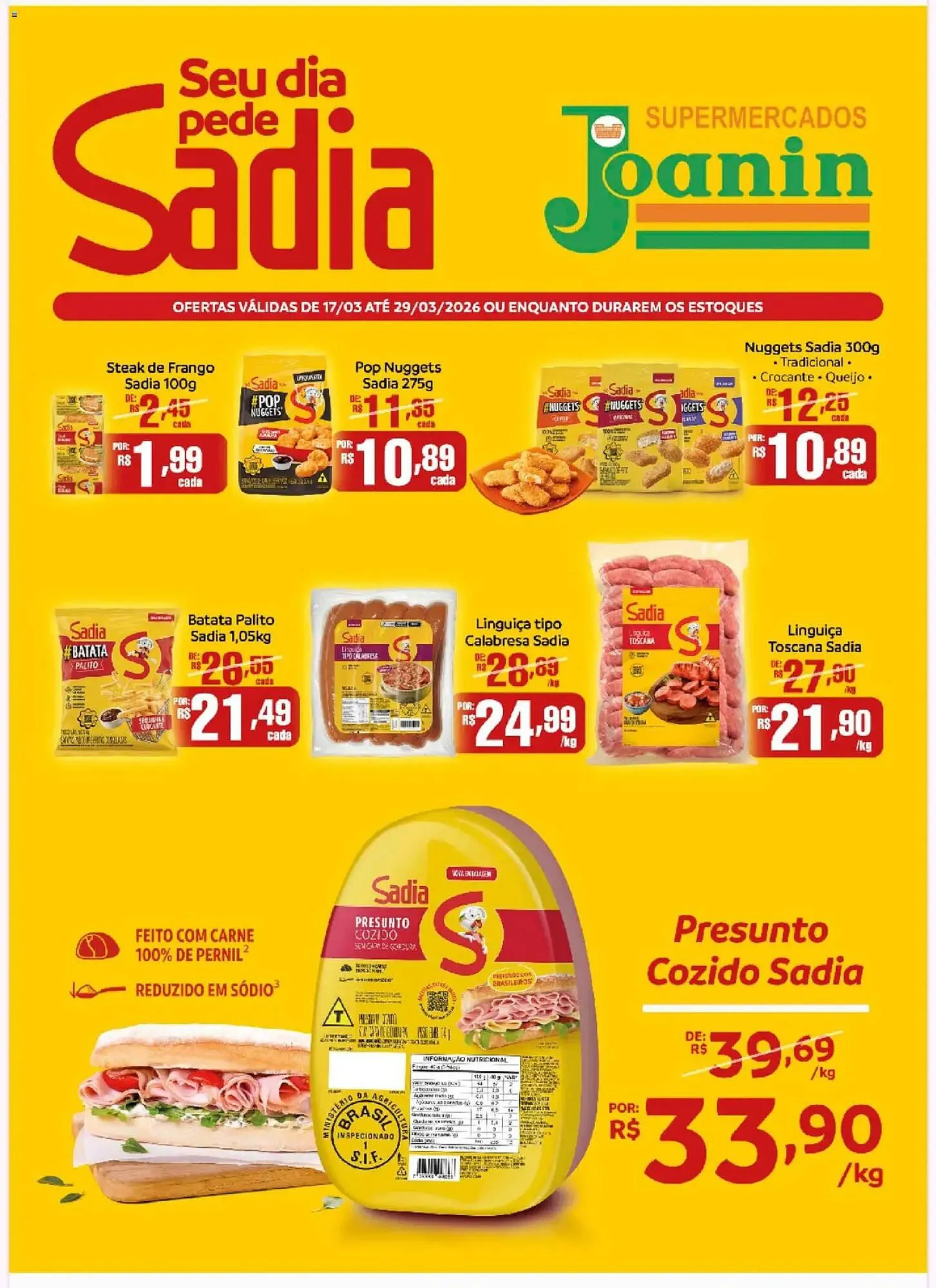 Encarte de Catálogo Supermercados Joanin 17 de março até 29 de março 2026 - Pagina 1