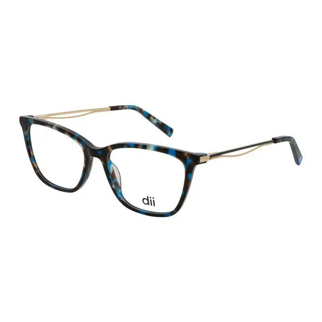 Armação de Óculos de Grau Feminina Dii Collection Gatinho 4070 Cor Demi Azul com Dourado