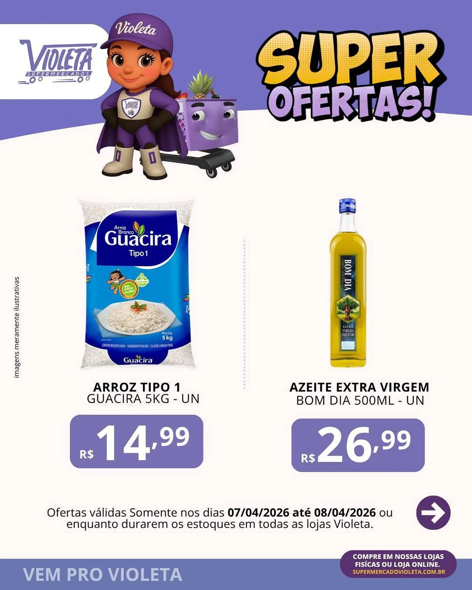 Encarte de Catálogo Violeta Supermercados 7 de abril até 8 de abril 2026 - Pagina 1