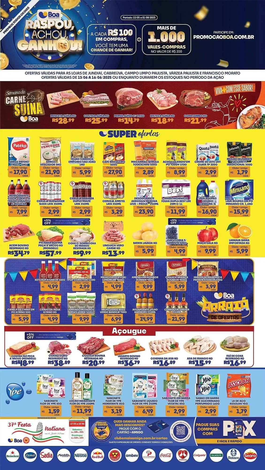 Encarte de Catálogo Boa Supermercados 13 de junho até 16 de junho 2025 - Pagina 1