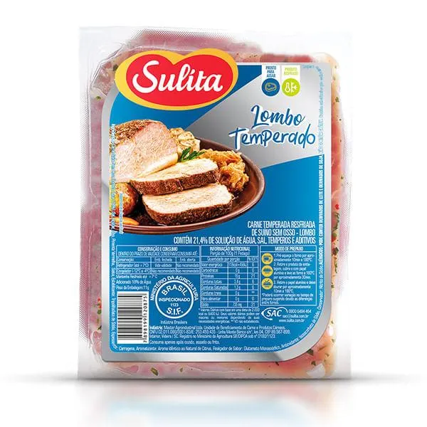 Lombo Suino Suino Temperado Sulita Congelado 1,2kg