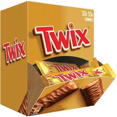 Chocolate Recheio de Caramelo caixa 30 unidades de 15g - Twix