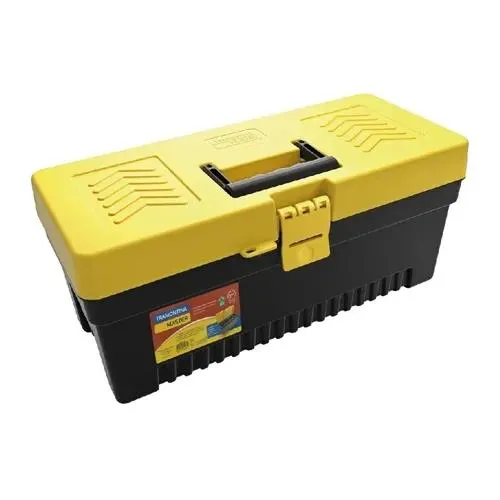 Caixa de Ferramentas Tramontina Plástica 17'' 43804/217 com Organizador Plástico Amarelo/Preto SE