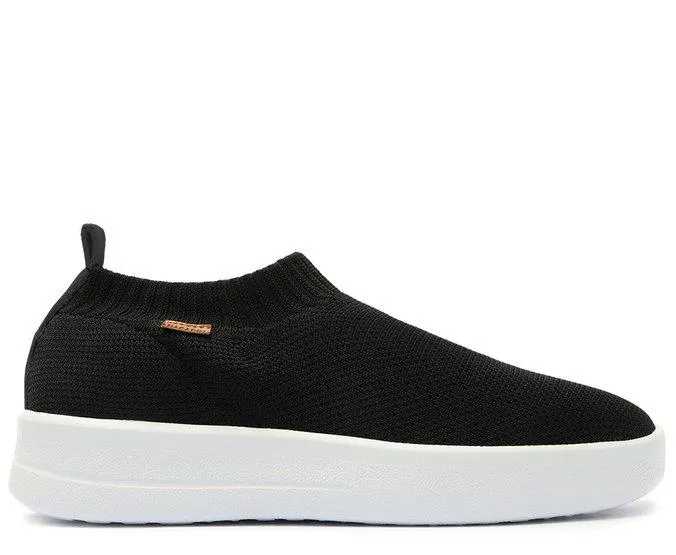 Tênis Slip On Preto Sola Alta Knit