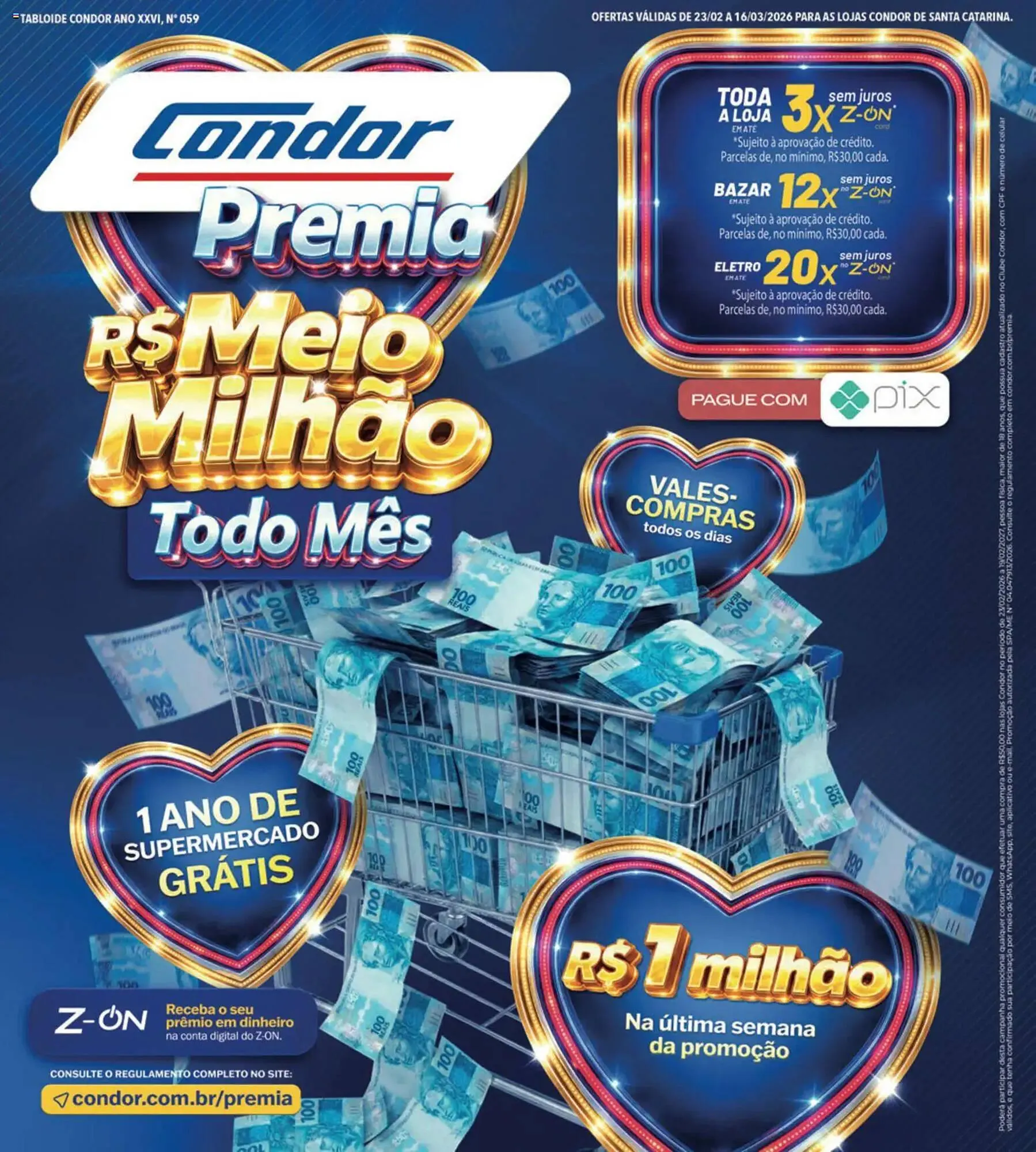 Encarte de Catálogo Supermercados Condor 23 de fevereiro até 16 de março 2026 - Pagina 1