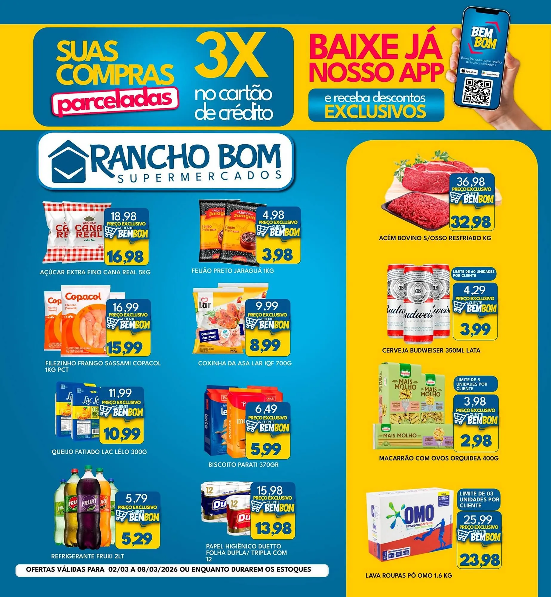 Encarte de Catálogo Rancho Bom Supermercados 2 de março até 8 de março 2026 - Pagina 1
