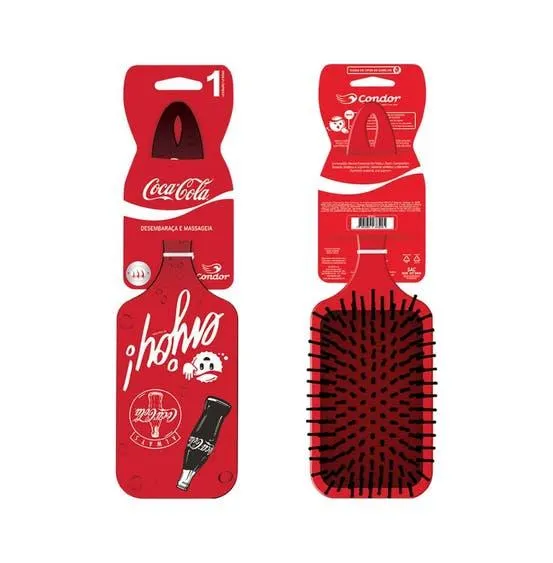 Kit Escova Cabelo Condor Raquete Coca-Cola
